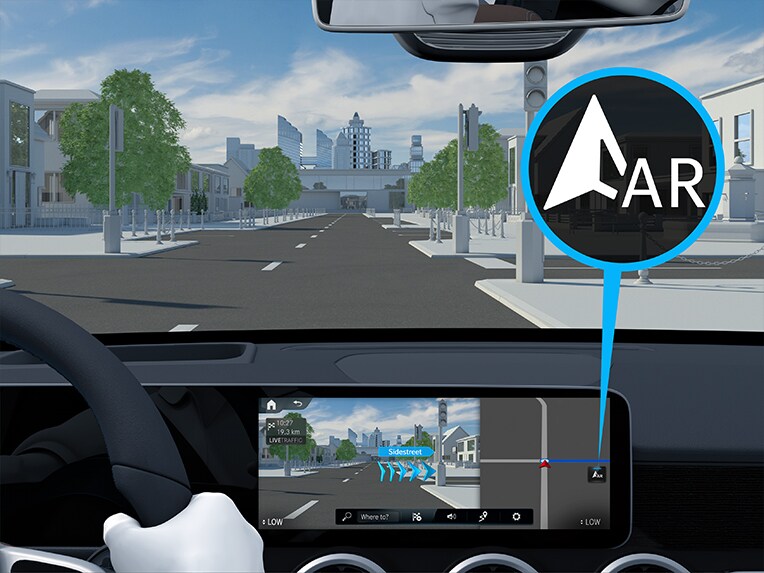 Rozšírená realita MBUX s navigáciou