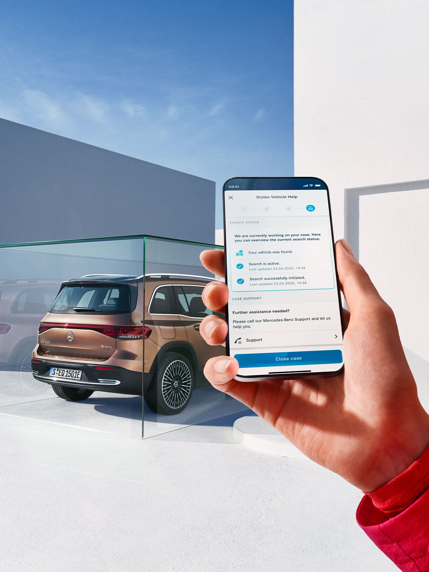 V&nbsp;prípade krádeže vozidla vám bude na chytrom telefóne poskytnutá pomoc prostredníctvom Digitálneho doplnku GUARD 360°.