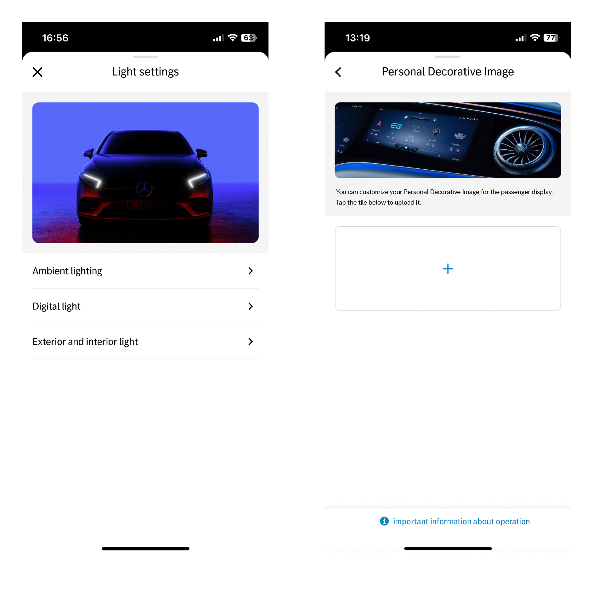 Personalizácia | Ovládanie na diaľku | Mercedes-Benz Na displeji multimediálneho systému MBUX sa zobrazuje Digitálny doplnok Personalizácia.