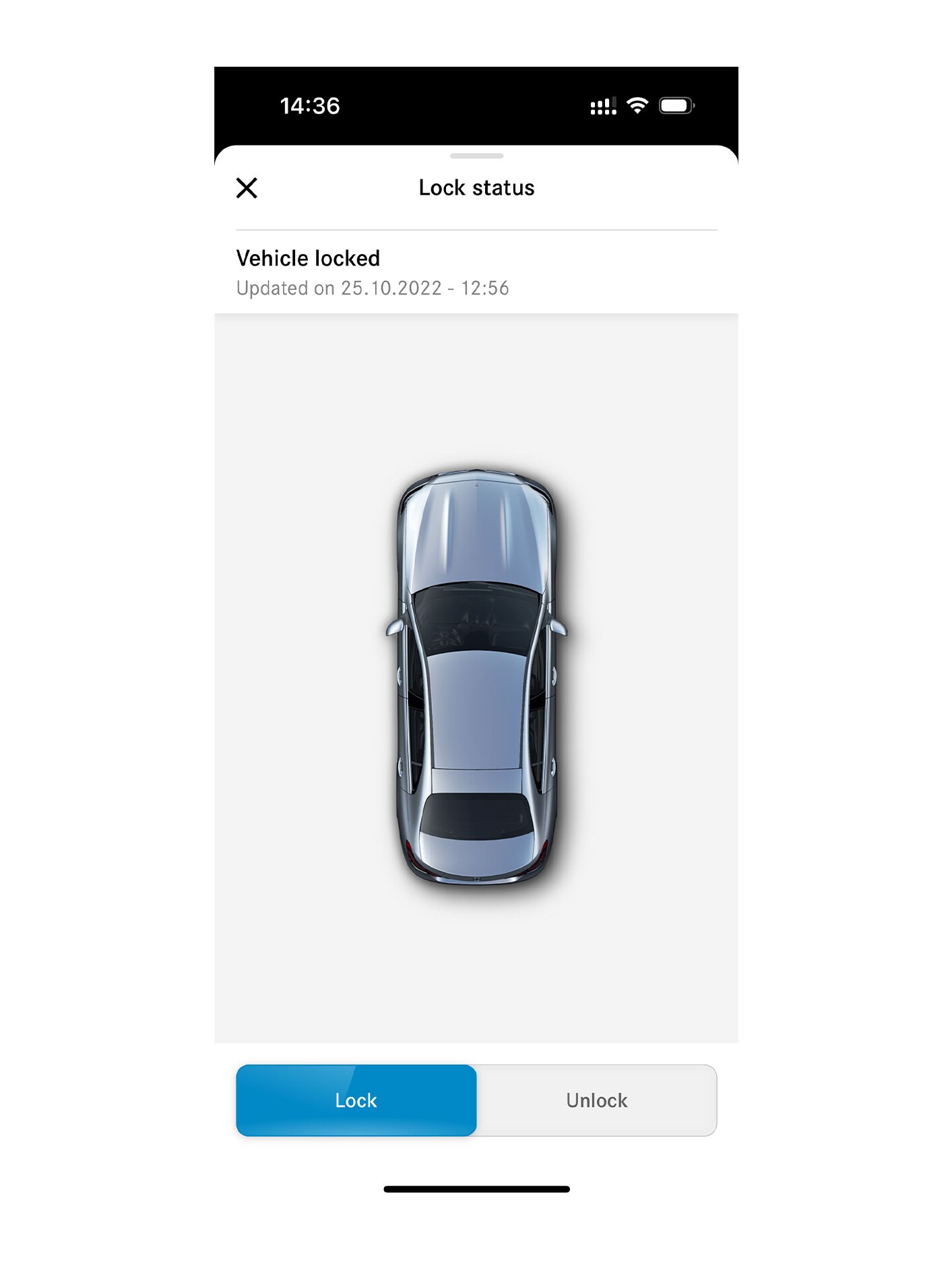 Na chytrom telefóne je obrazovka, ktorá sa zobrazí, keď Digitálny doplnok Zamykanie a&nbsp;odomykanie dverí na diaľku zistí, že všetky dvere sú zamknuté.