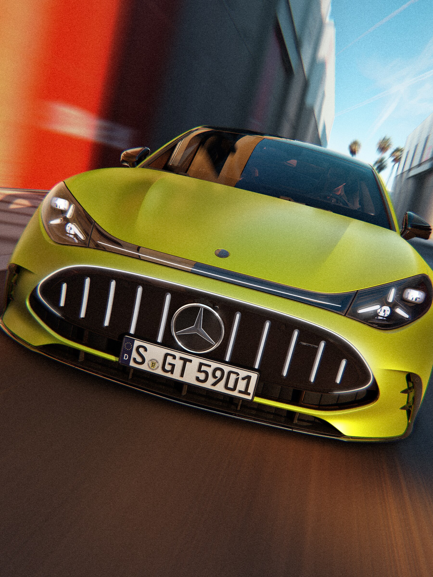 Nové Mercedes-AMG GT 4-dverové kupé spredu.