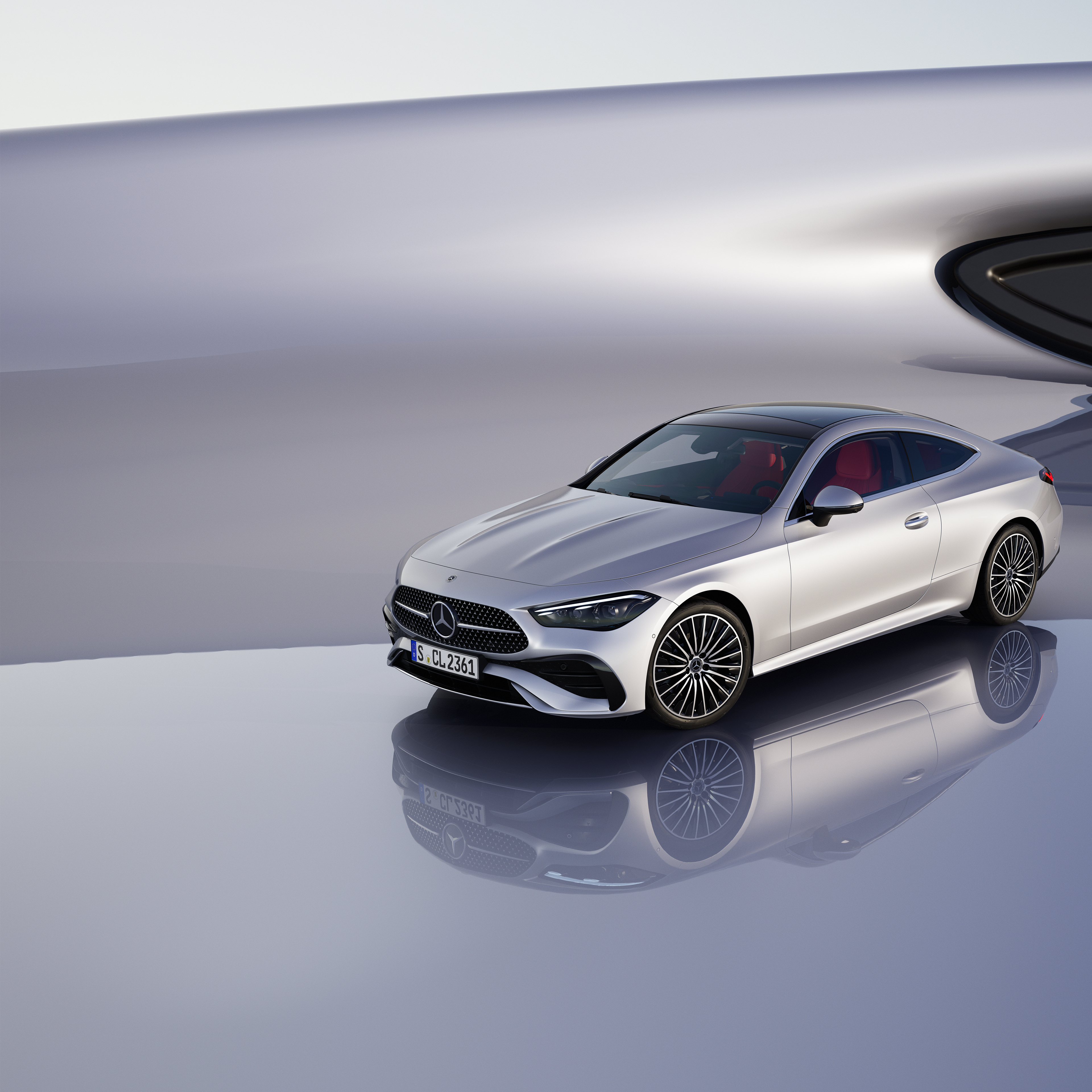 Vozidlá kupé | Mercedes-Benz Pohľad spredu na kupé Mercedes-Benz CLE v svetlom prostredí.