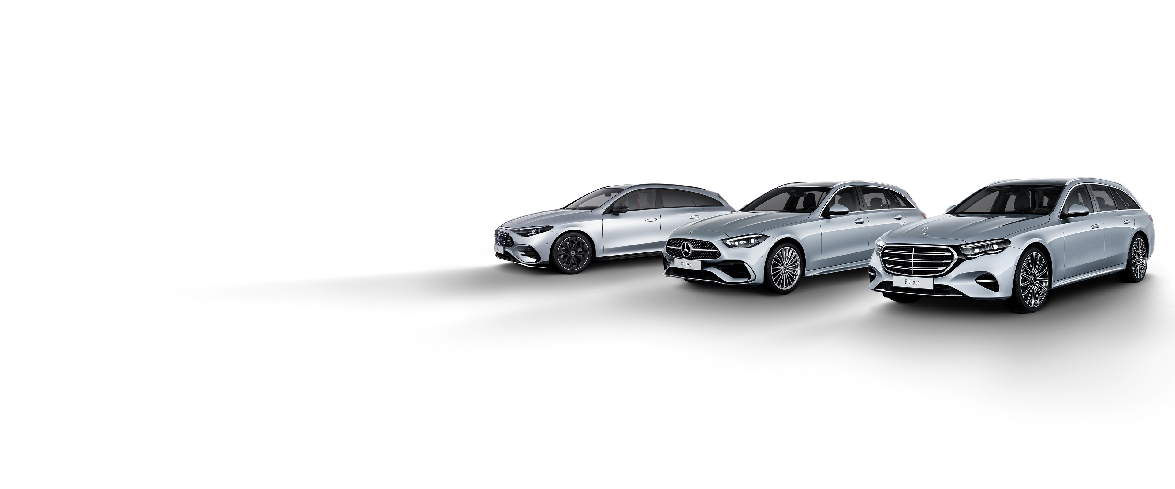 Ponuka vozidiel kombi od značky Mercedes-Benz: CLA Shooting Brake, Trieda&nbsp;C kombi a&nbsp;Trieda E kombi.
