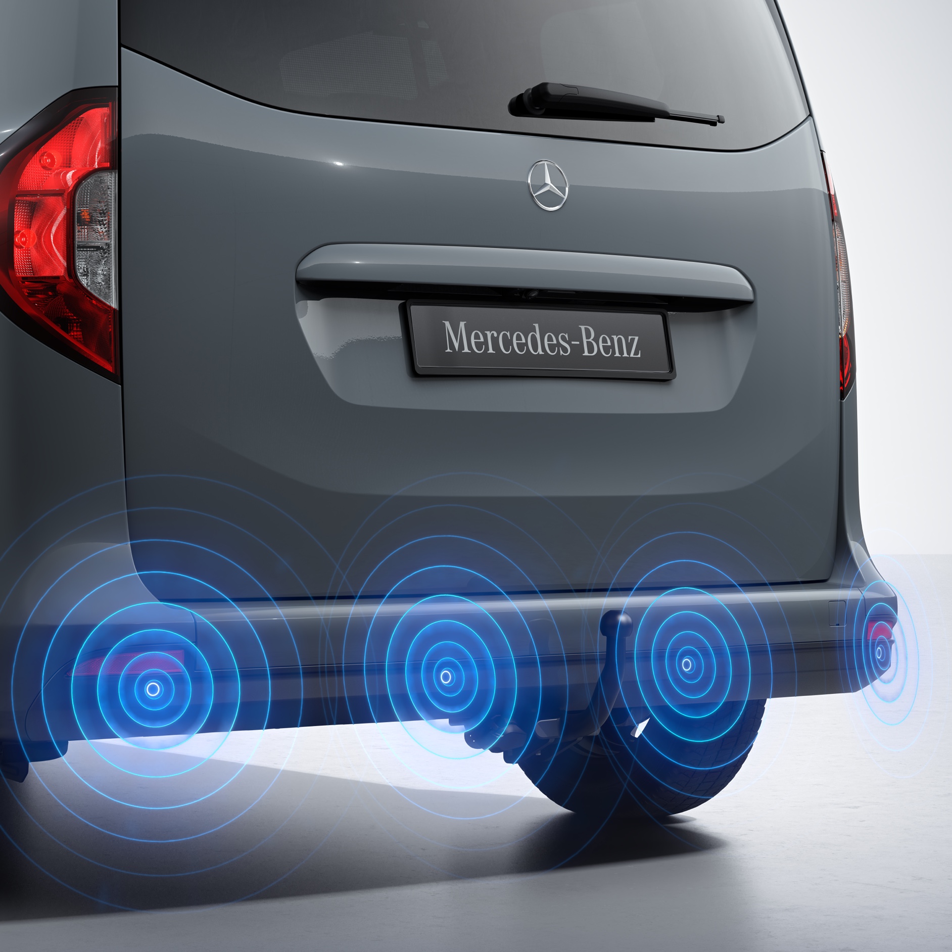 Asistenčné jazdné systémy | Trieda T | Transportéry Mercedes-Benz Schematické znázornenie asistenčných jazdných systémov na príklade Triedy T.