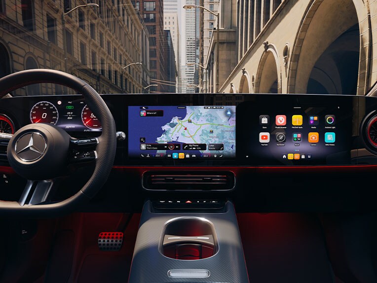 MBUX s novým intuitívnym používateľským rozhraním a UNITY 3D-Engine v úplne novom CLA od Mercedes-Benz.