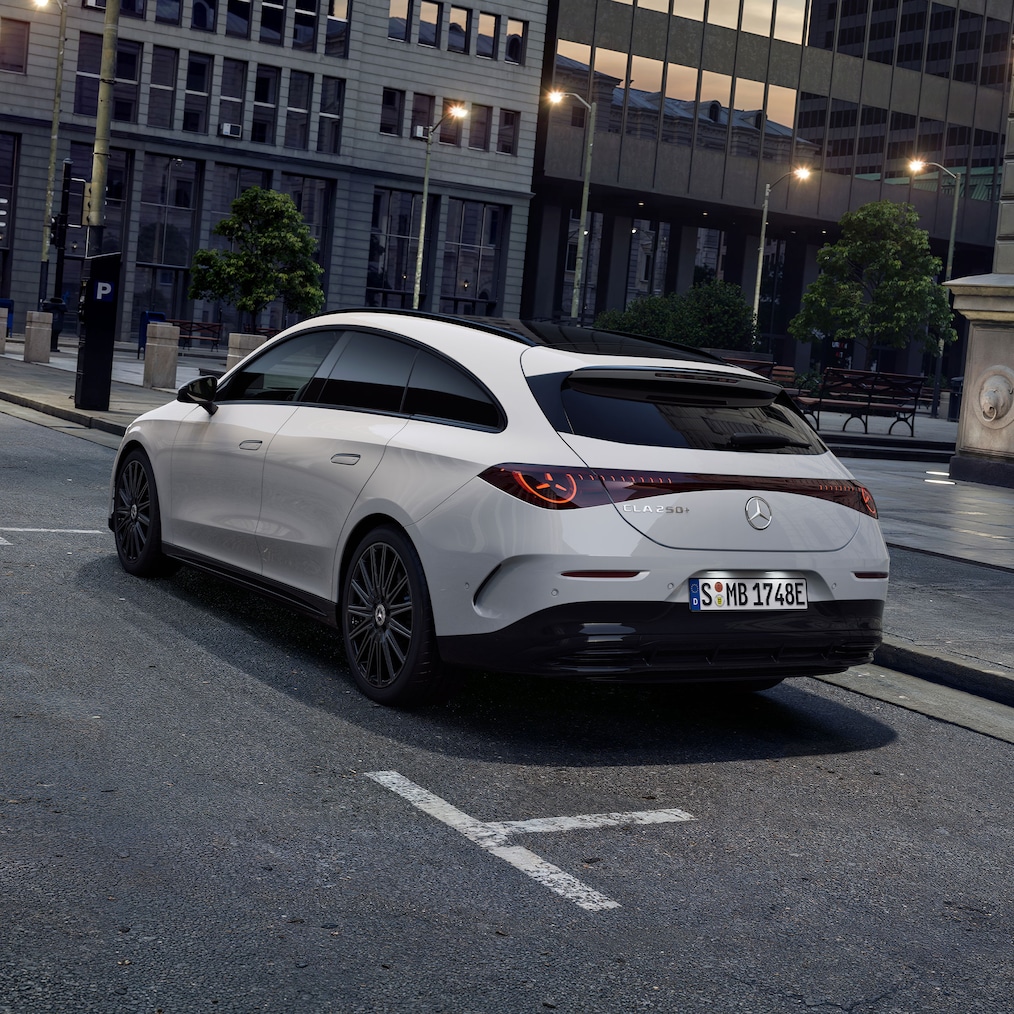 Dizajn zadnej časti exteriéru elektrickej CLA Shooting Brake.