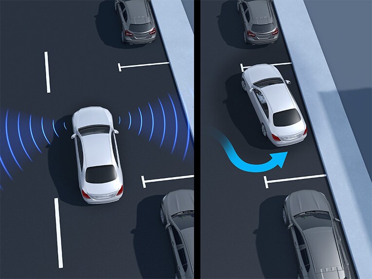 Aktívny asistent parkovania so systémom PARKTRONIC vozidla Mercedes-Benz Triedy E kupé.