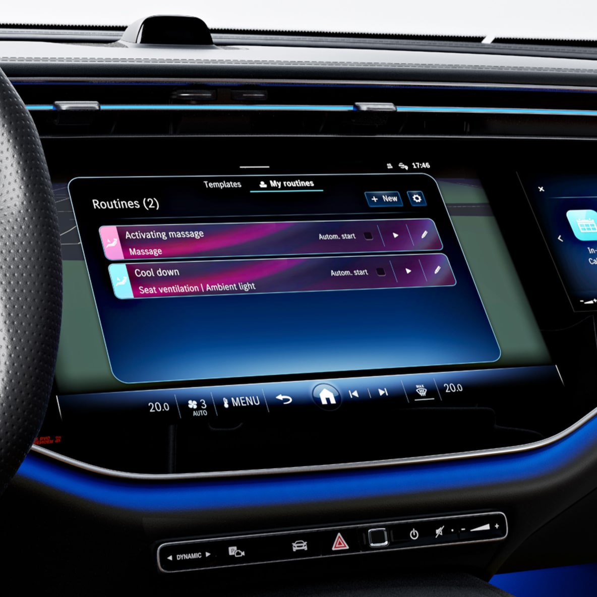 Interiér sedanu Triedy E od značky Mercedes-Benz.