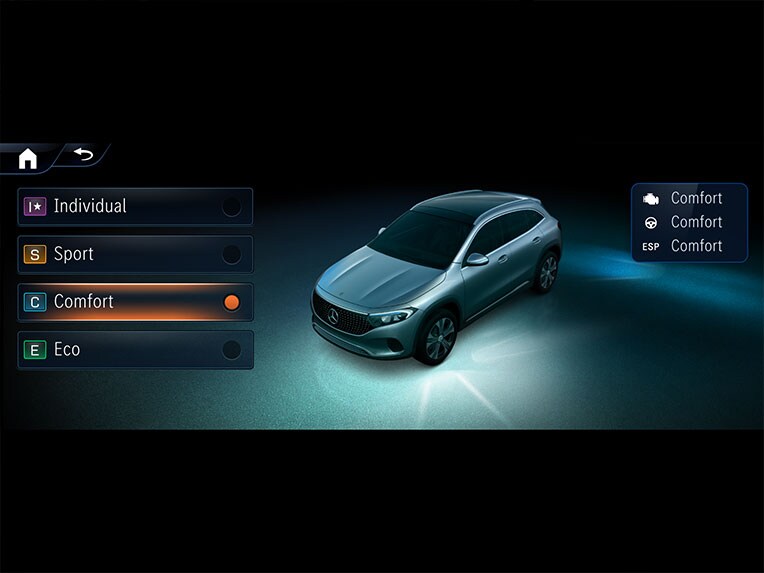 DYNAMIC SELECT v novej EQA od značky Mercedes-Benz.