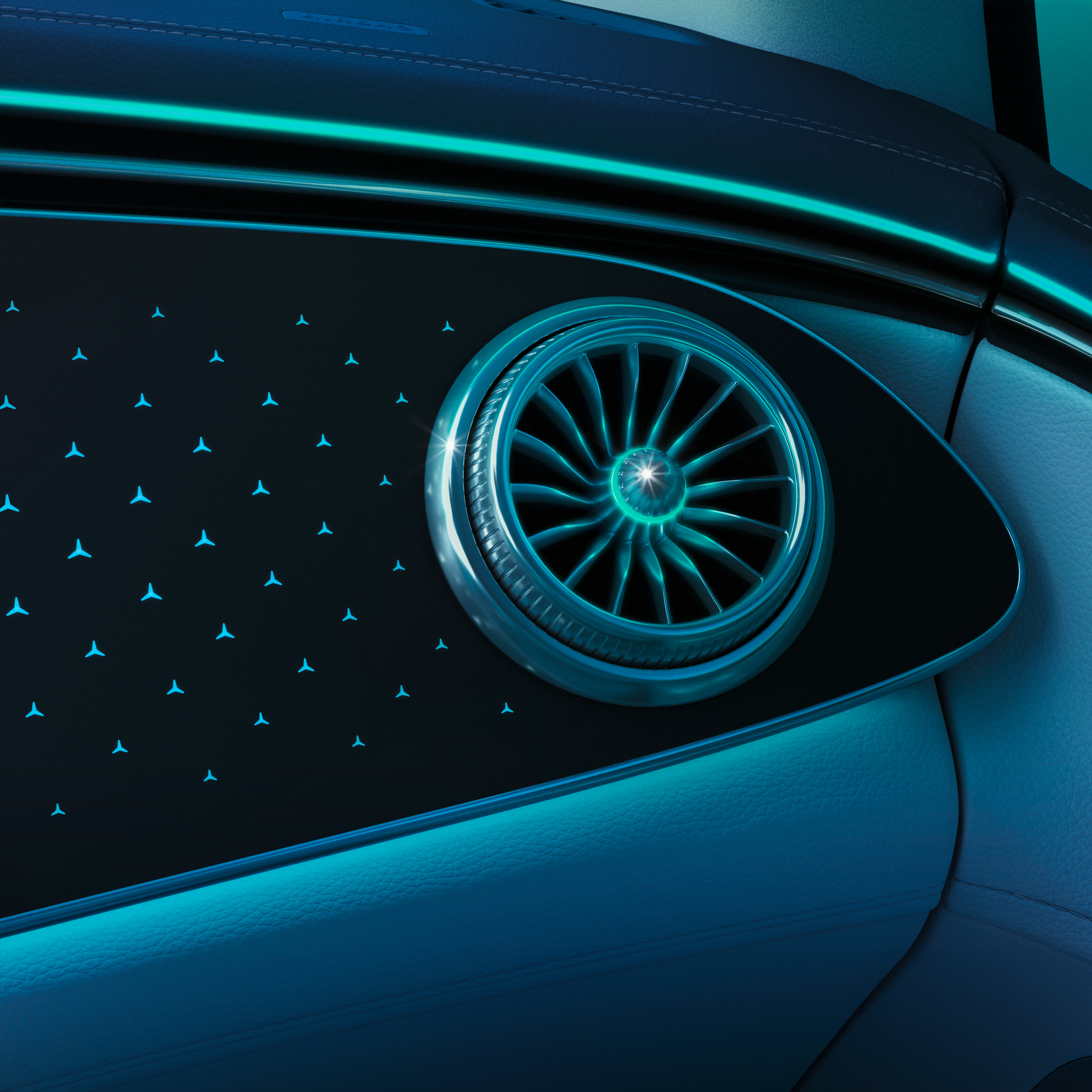 ENERGIZING AIR CONTROL plus s filtrom HEPA vo vozidle EQE SUV od značky Mercedes-Benz.