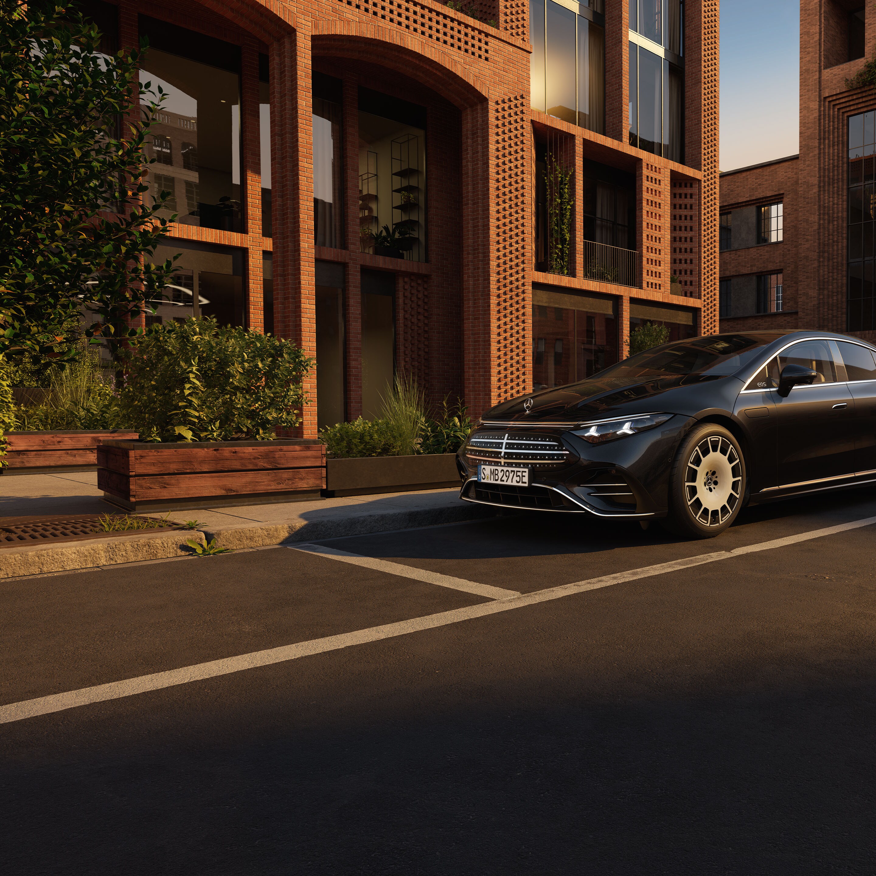 Exteriér novej EQS od značky Mercedes-Benz.