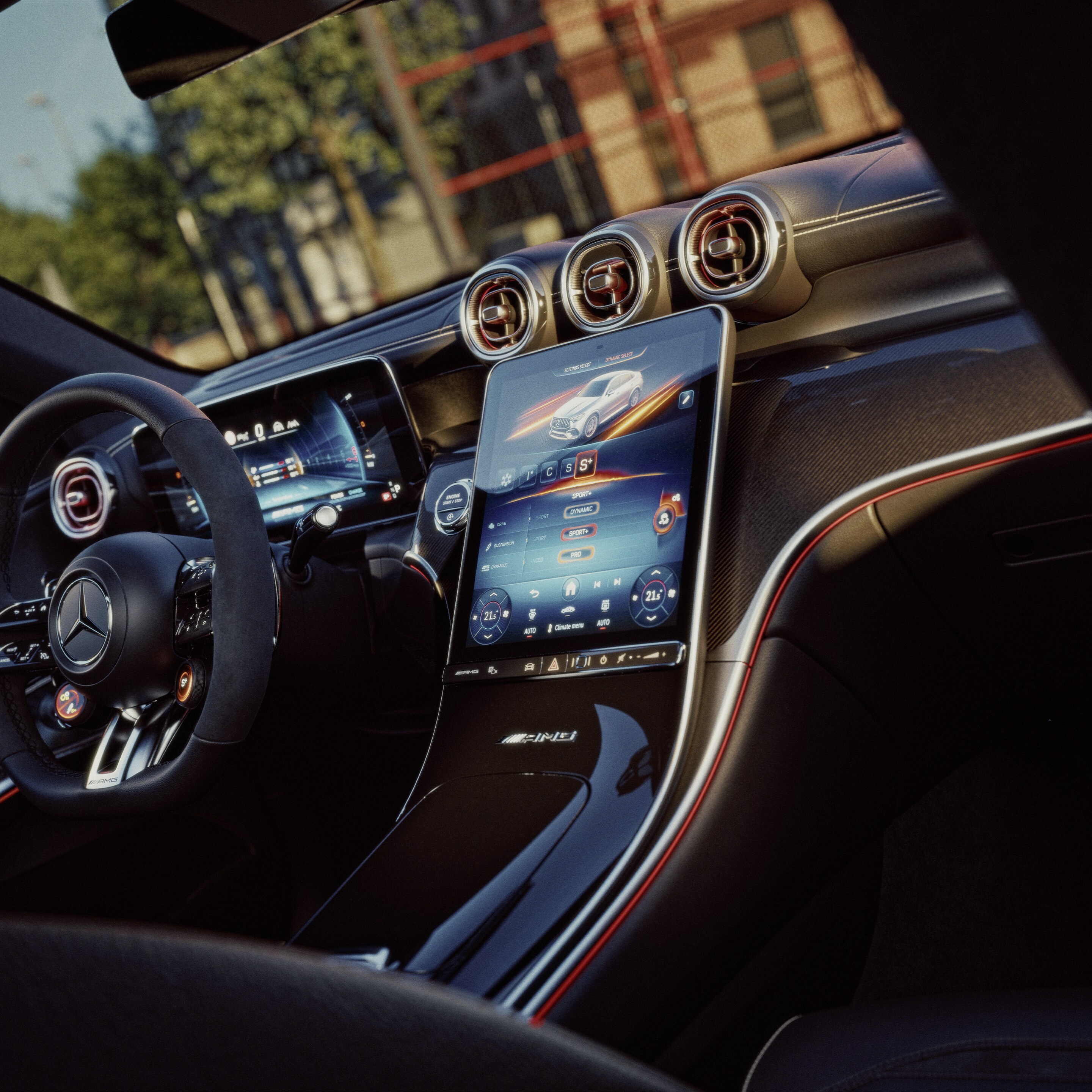 Interiér nového kupé Mercedes-AMG GLC.