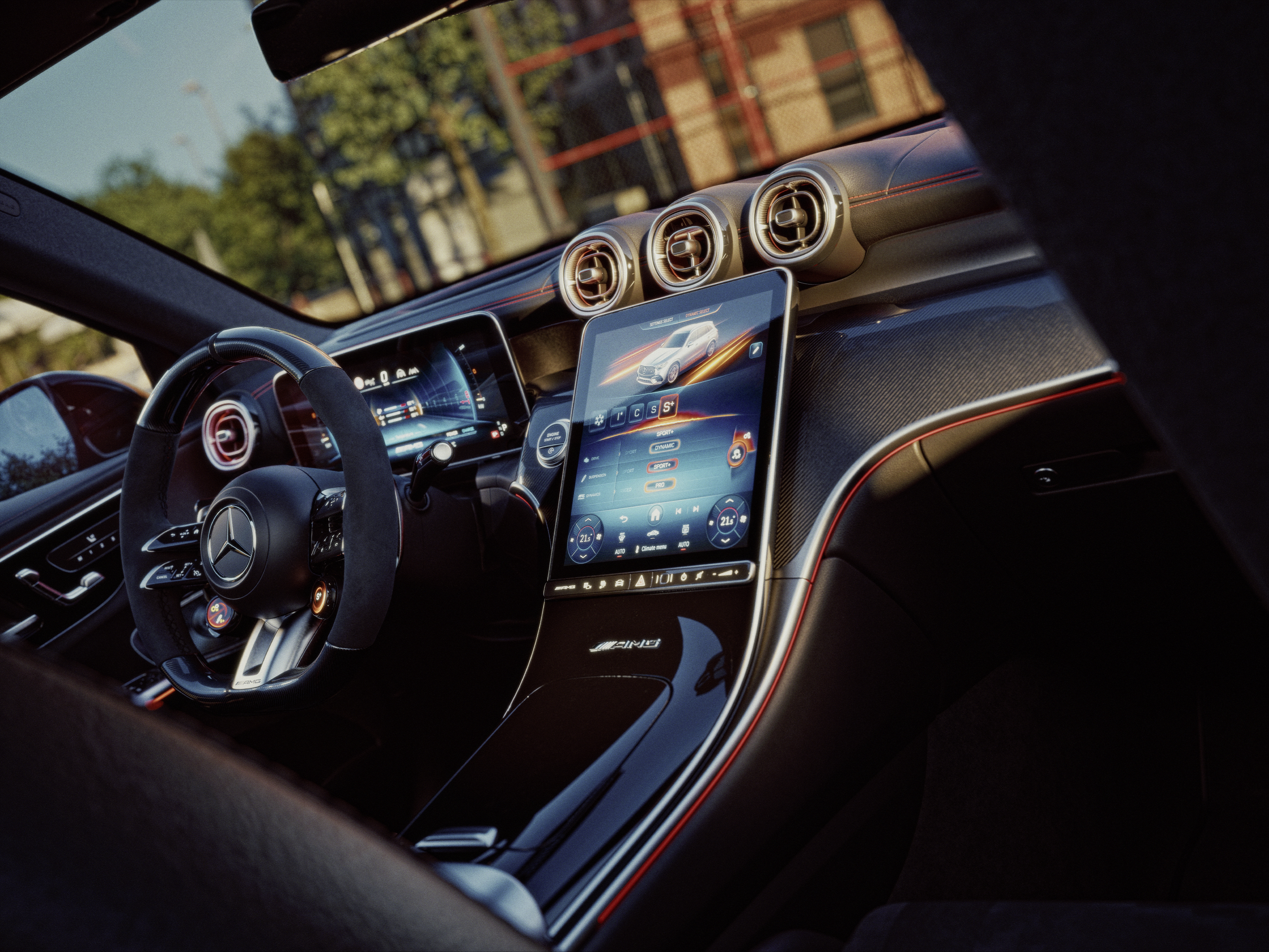 Interiér | GLC | Mercedes-AMG Interiér nového vozidla Mercedes-AMG GLC SUV.