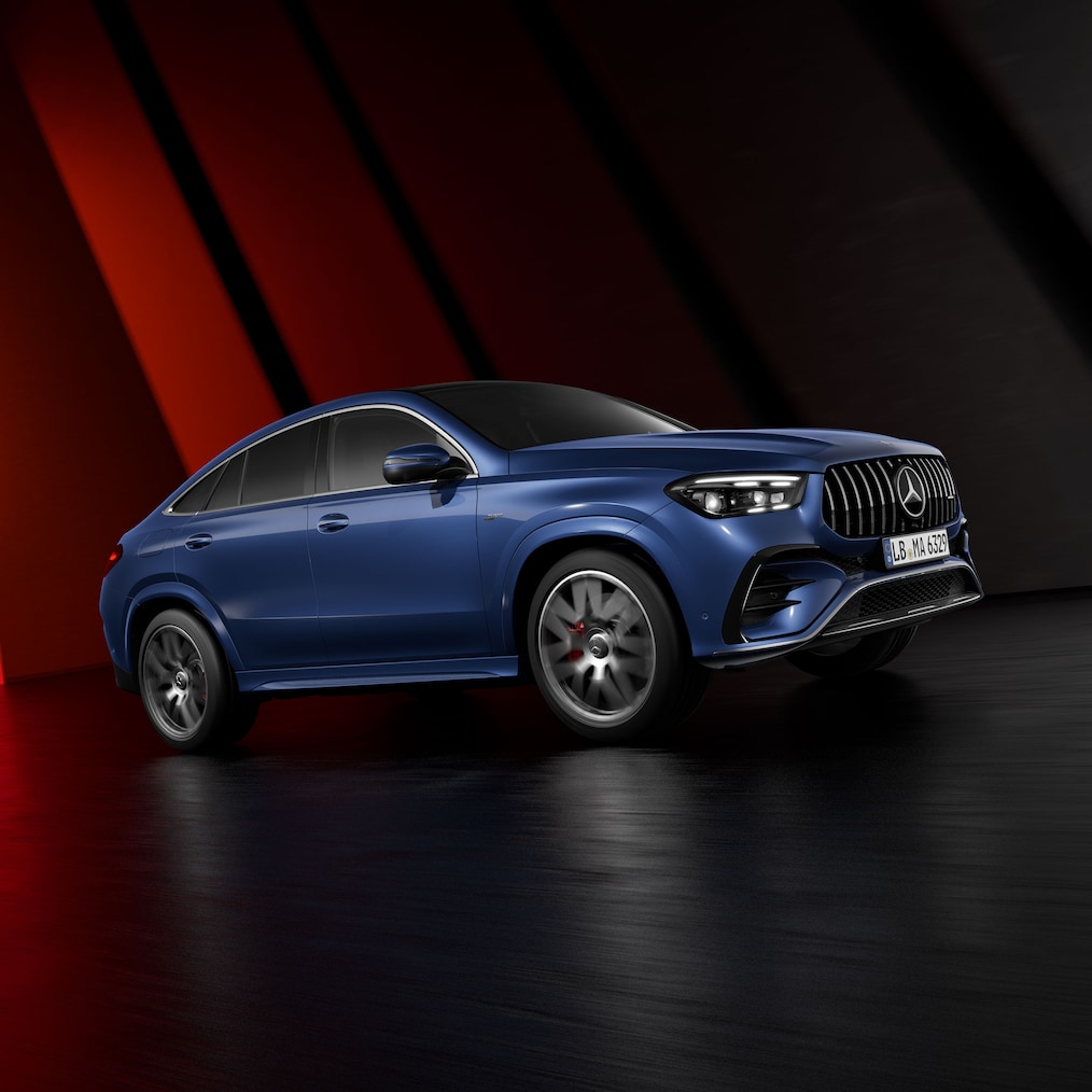 Dynamický pohľad na kupé Mercedes-AMG GLE.