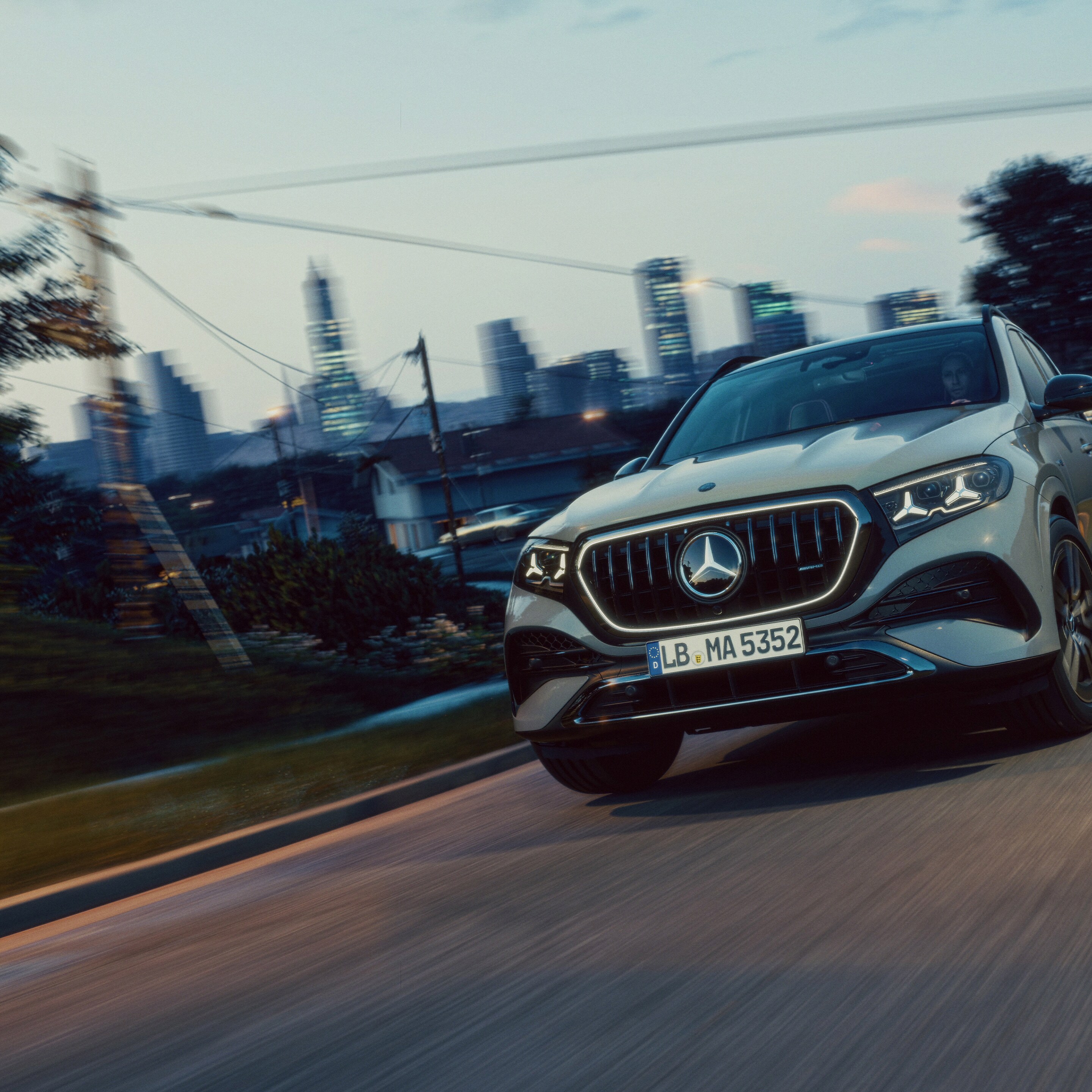 Nová GLE od značky Mercedes-AMG pri pohľade spredu.