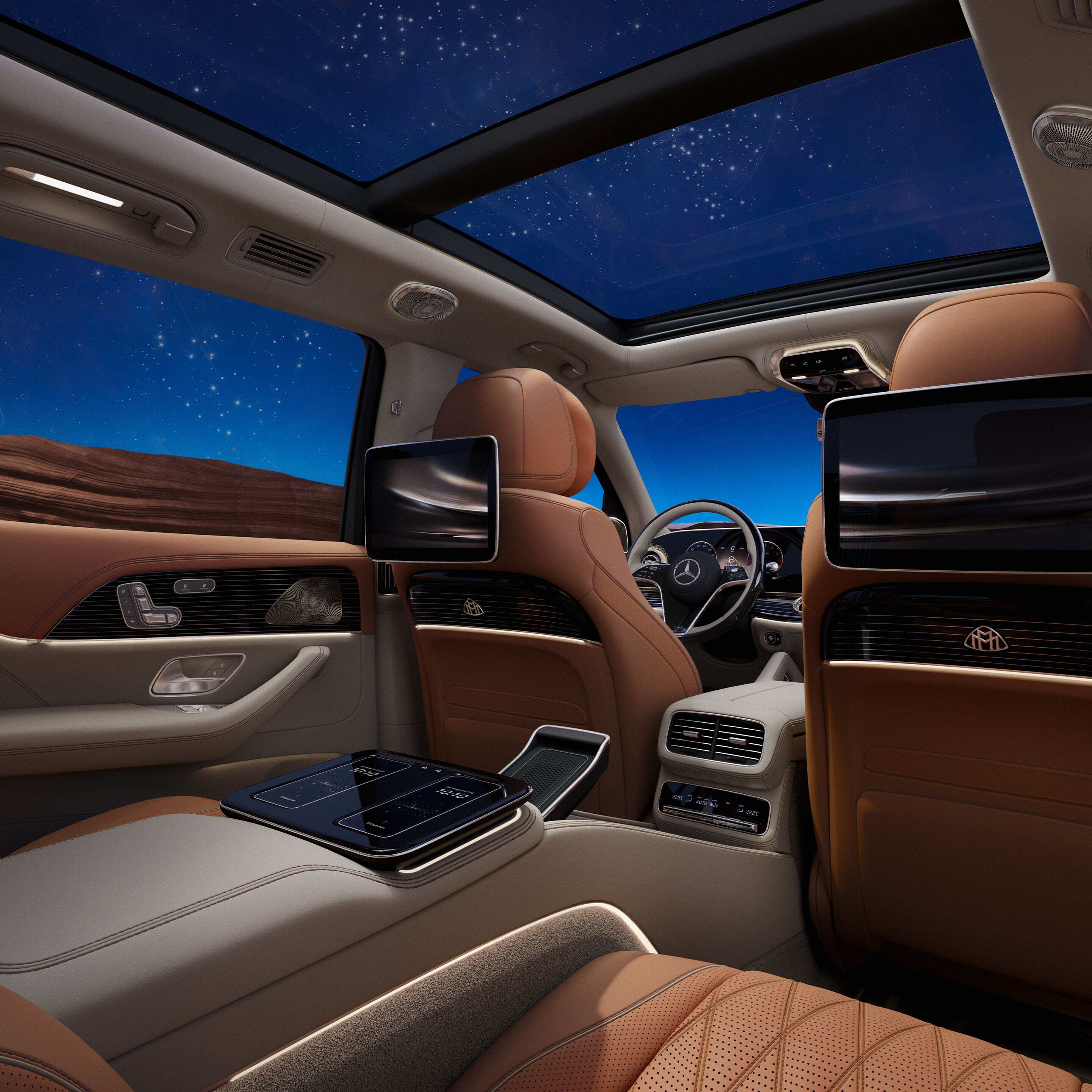 Interiér vozidla GLS od značky Mercedes-Maybach.