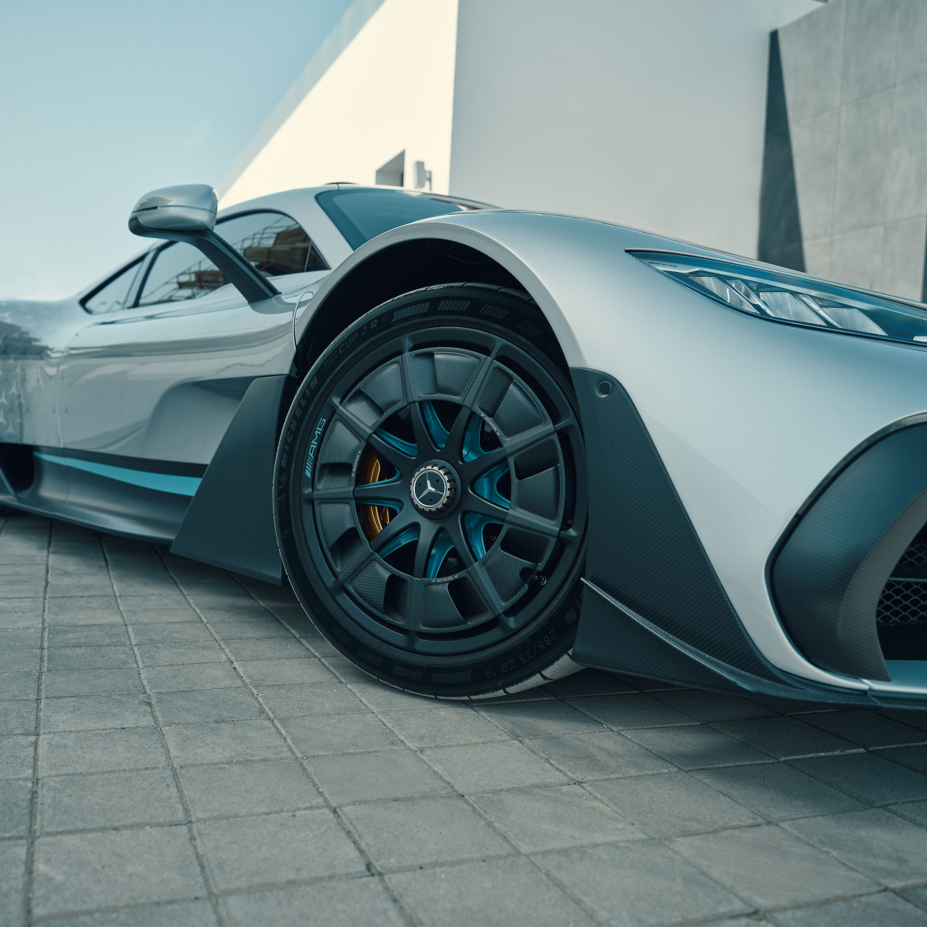 Hypervýkon | ONE | Mercedes-AMG Detailný pohľad na disk modelu Mercedes-AMG ONE.