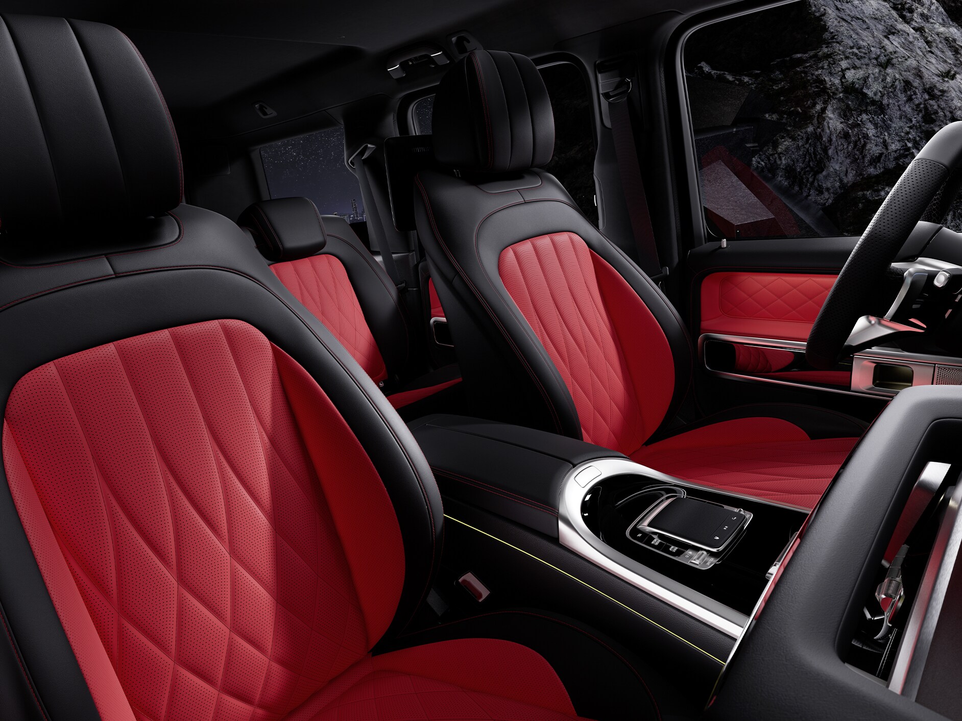 Interiér v&nbsp;Triede&nbsp;G od značky Mercedes-Benz.