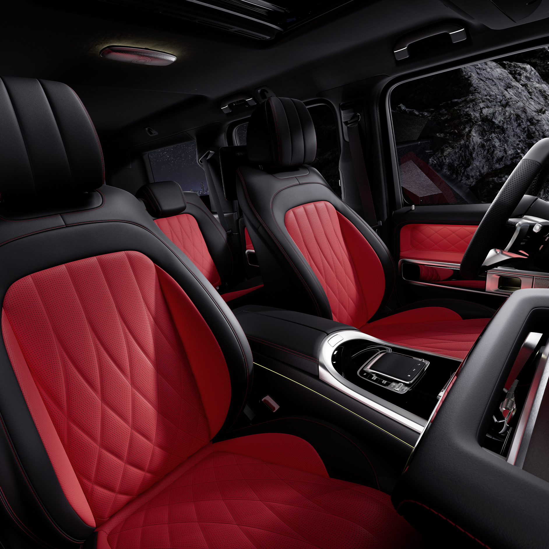 Interiér | Trieda G – oblasť značky | Mercedes-Benz Interiér v Triede G od značky Mercedes-Benz.