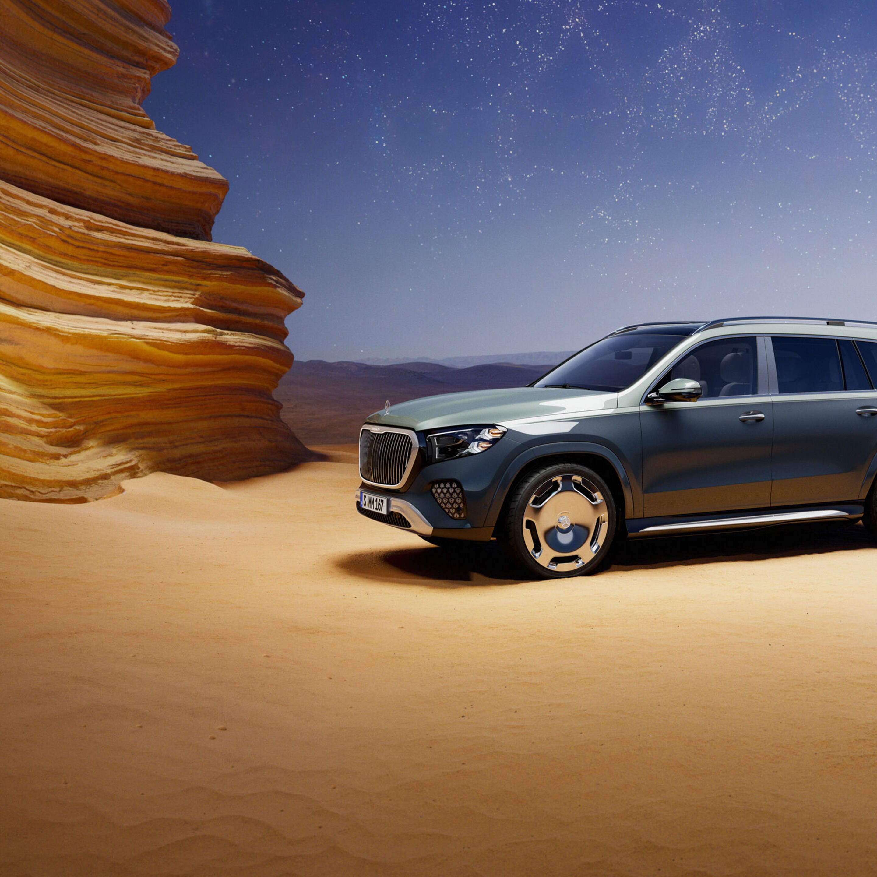 Pohľad spredu na SUV Mercedes-Maybach GLS.