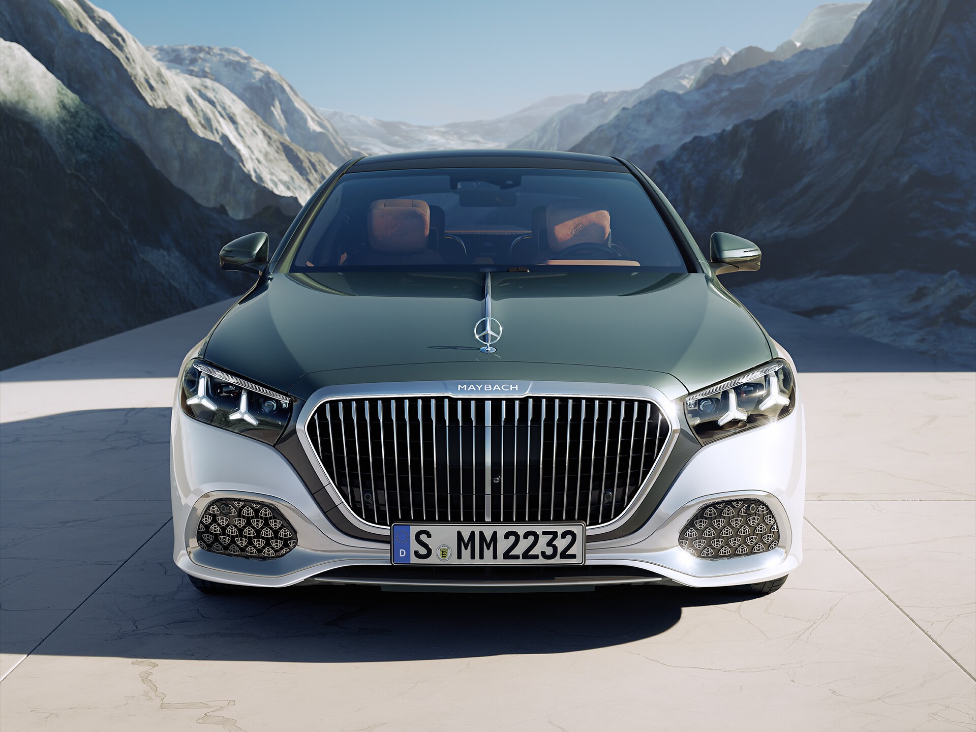 Pohľad zboku na vozidlo Mercedes-Maybach Triedy&nbsp;S.