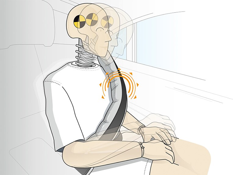 Airbag bezpečnostného pásu v sedane Mercedes-Benz Triedy S.