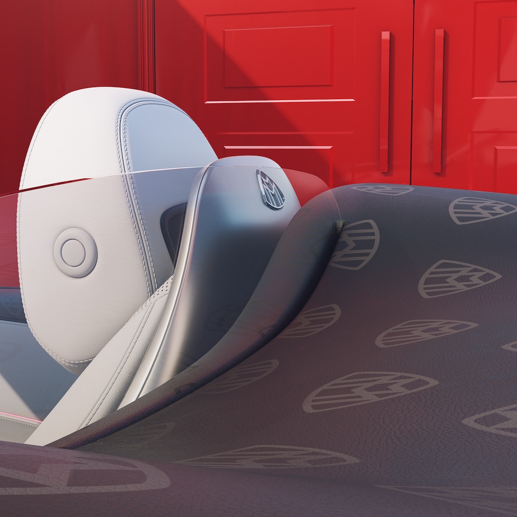 Bočný pohľad zozadu na opierku hlavy s exkluzívnym operadlom sedadla a signatúrou MAYBACH.