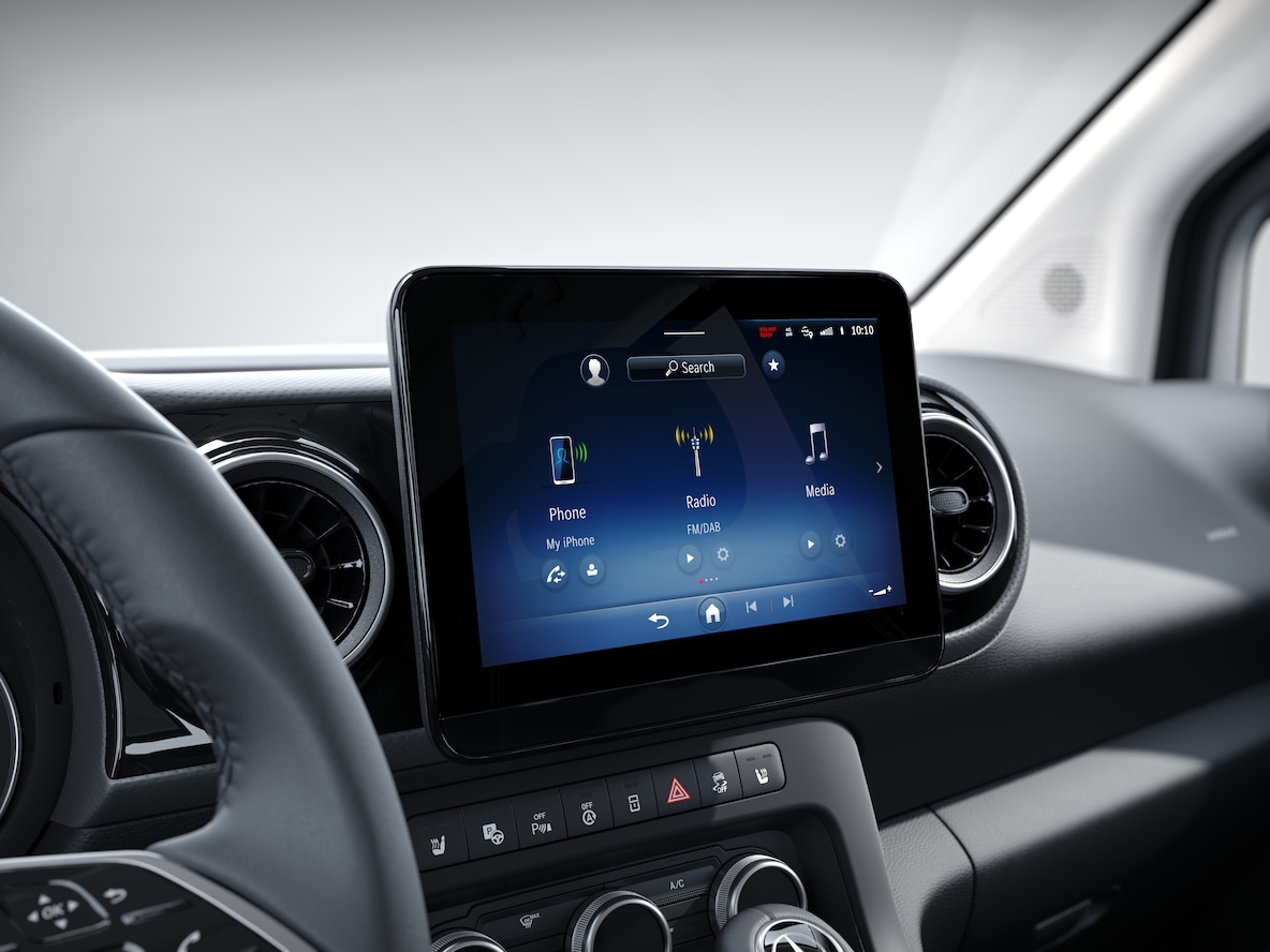 Hlavná ponuka v&nbsp;multimediálnom systéme MBUX Triedy&nbsp;T.