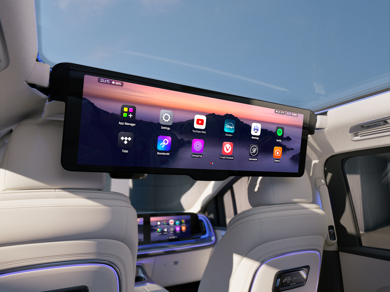 Zážitok z MBUX pre zadný priestor | VLE | Mercedes-Benz Zážitok z MBUX pre zadný priestor s vysúvateľným displejom s veľkosťou 78,8 cm (31,3") a vysokým rozlíšením.