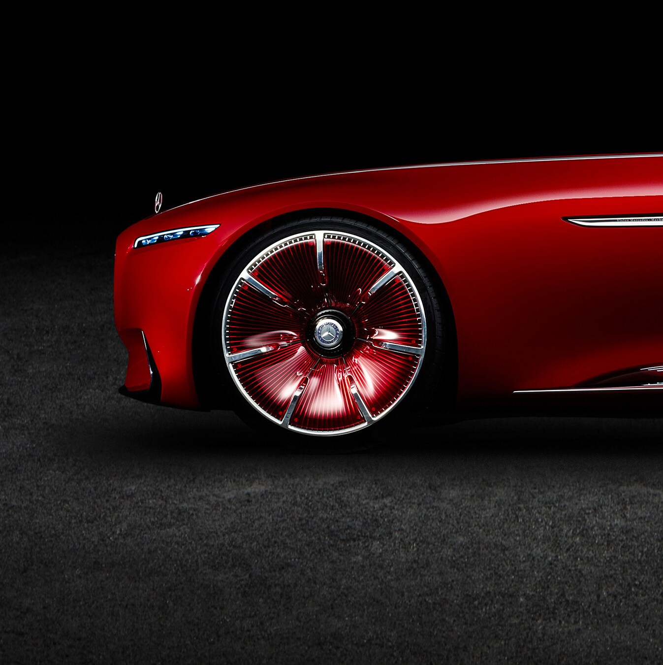 Pohľad zboku na štúdiu Vision Mercedes-Maybach 6.