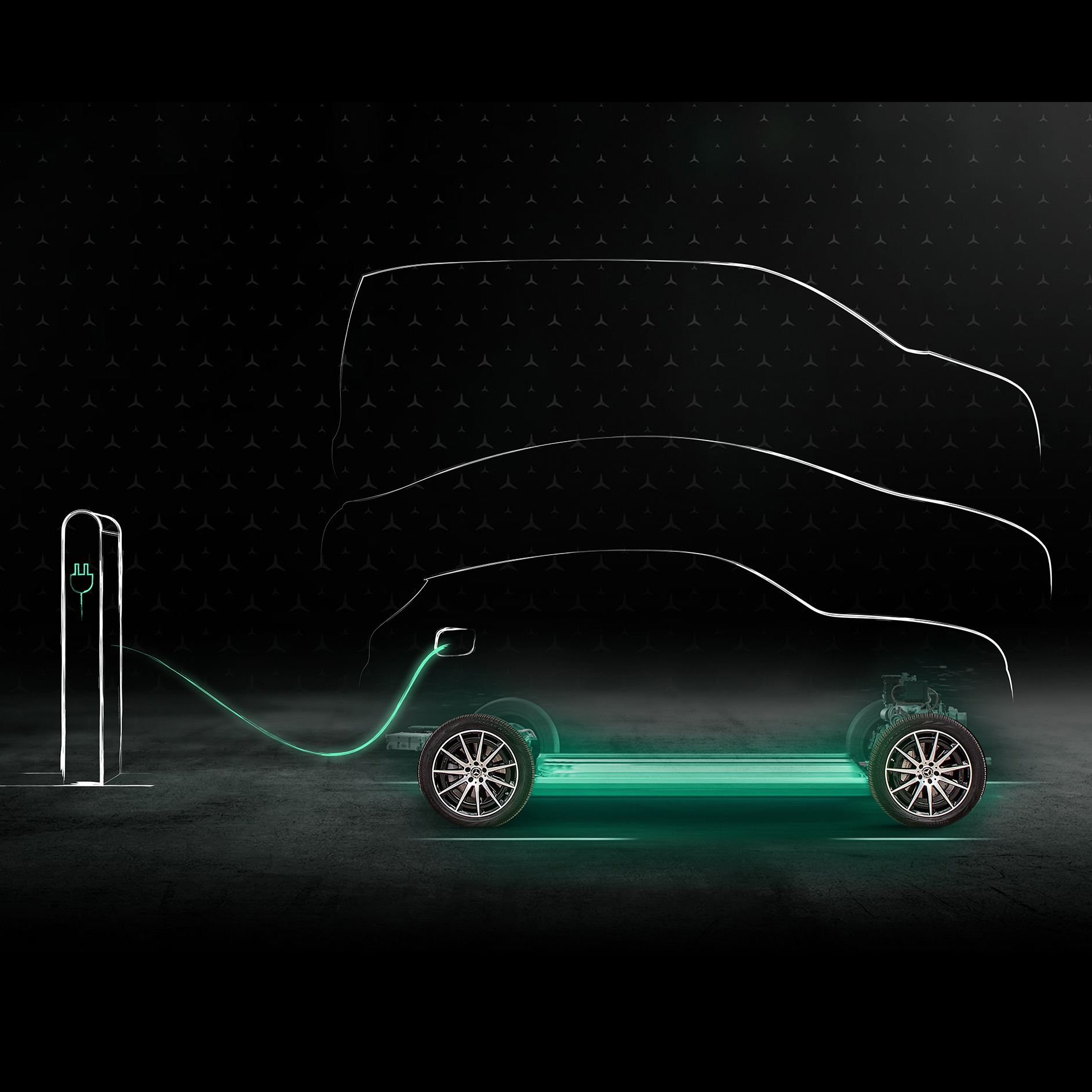 Zelené nabíjanie | Elektrická mobilita | Mercedes-Benz Animácia funkcie Zelené nabíjanie.