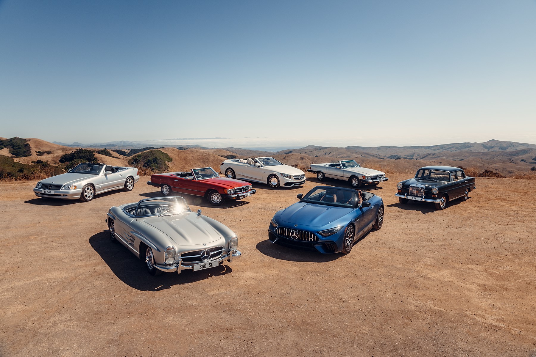 Vozidlá Mercedes-Benz Classic Vozidlá Mercedes-Benz Classic v púšti.