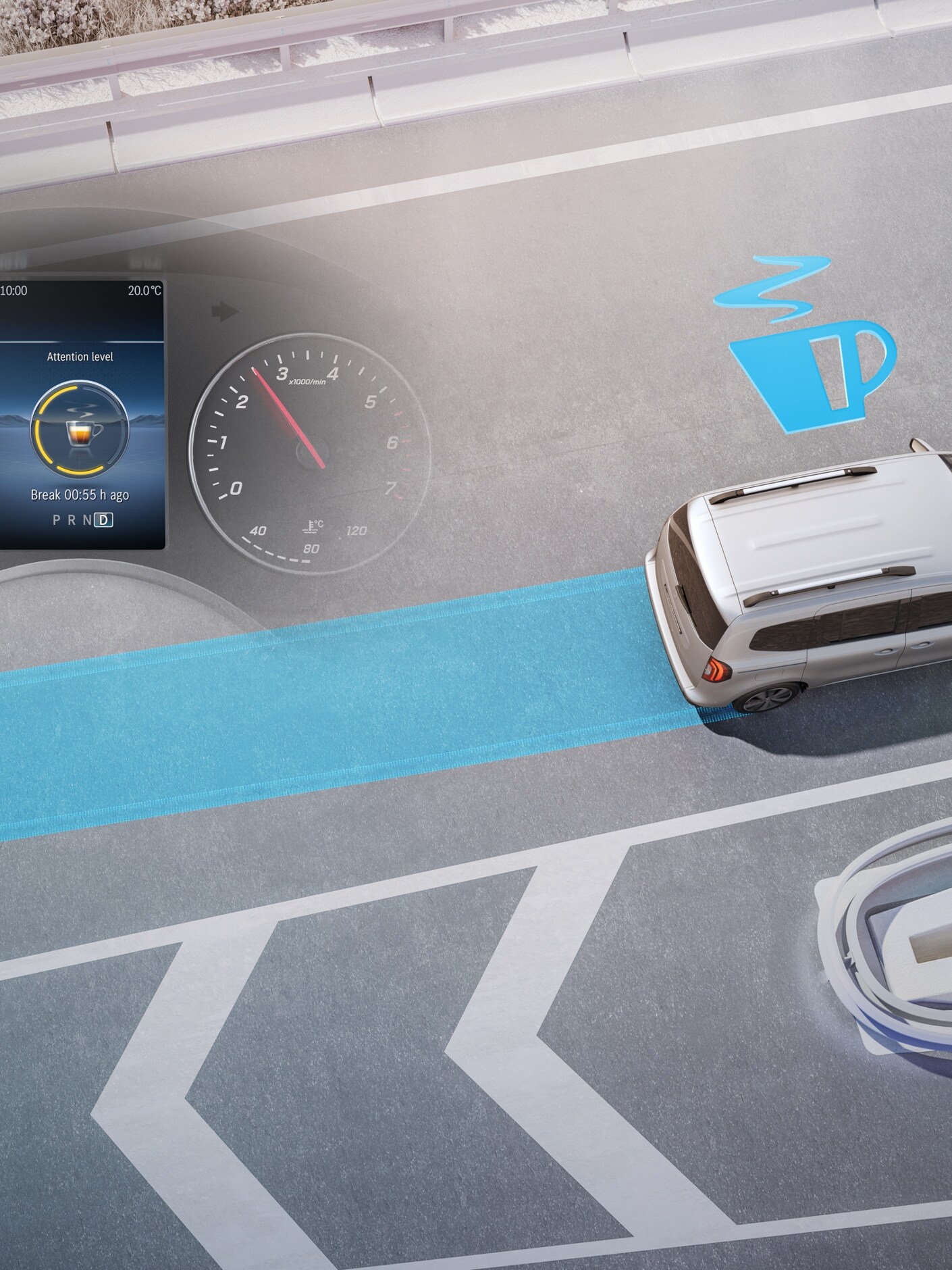 Systém ATTENTION ASSIST v&nbsp;skriňovom vozidle Mercedes-Benz Citan.