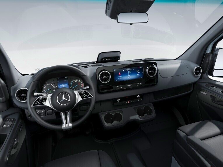 Kabína vodiča šasi Mercedes-Benz eSprinter s líniou výbavy PRO.