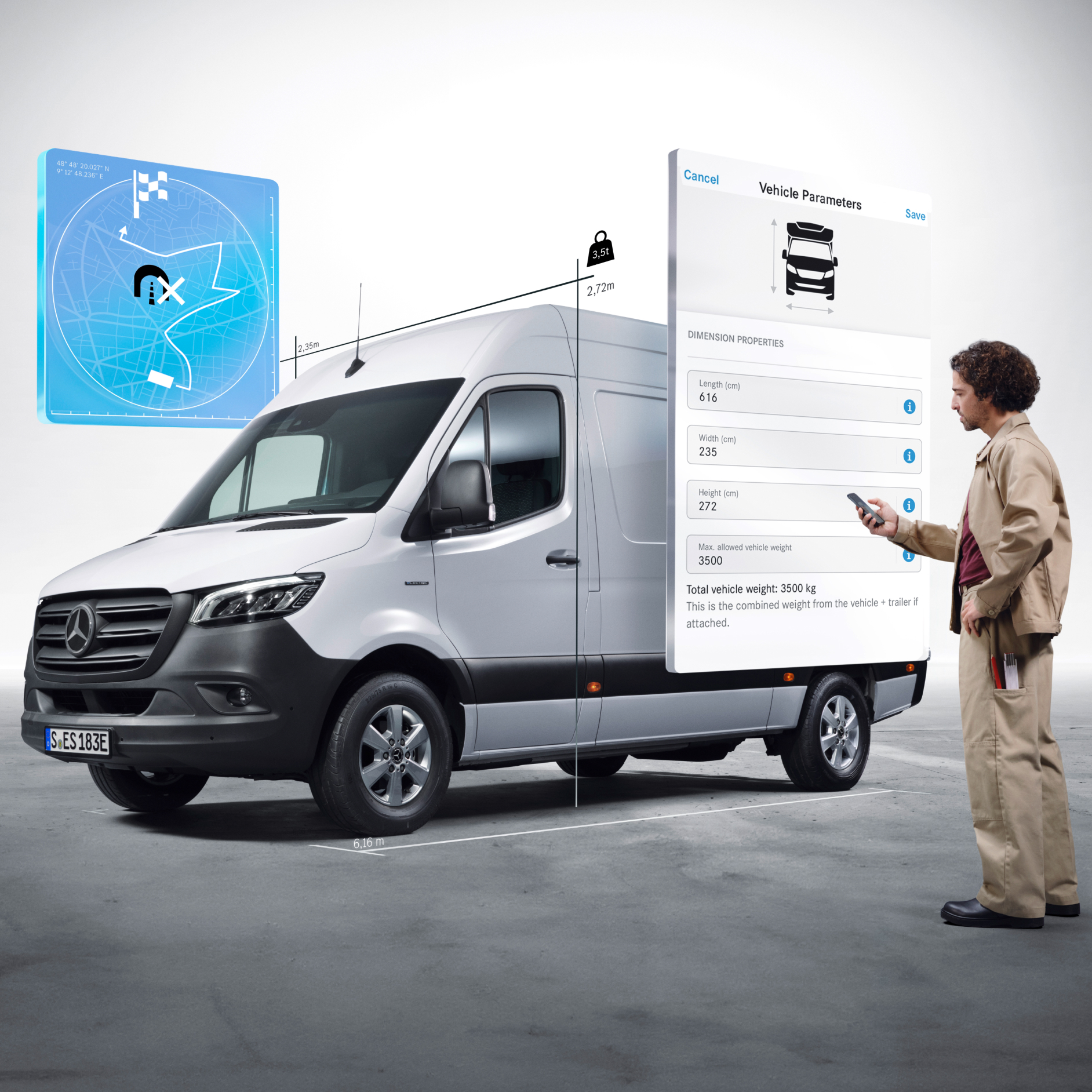 Digitálne doplnky | Mercedes-Benz Digitálne doplnky skriňového vozidla Mercedes-Benz eSprinter.