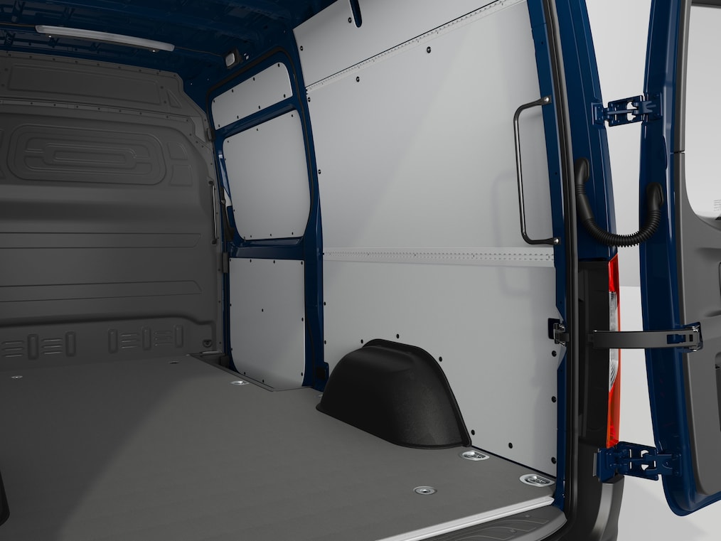 Ložný priestor skriňového vozidla Mercedes-Benz eSprinter.