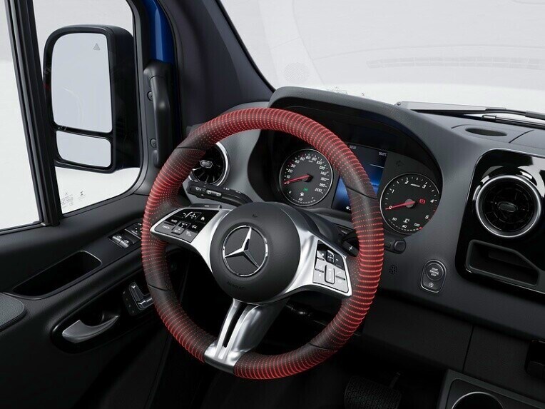 Vyhrievanie volantu v šasi Mercedes-Benz Sprinter.
