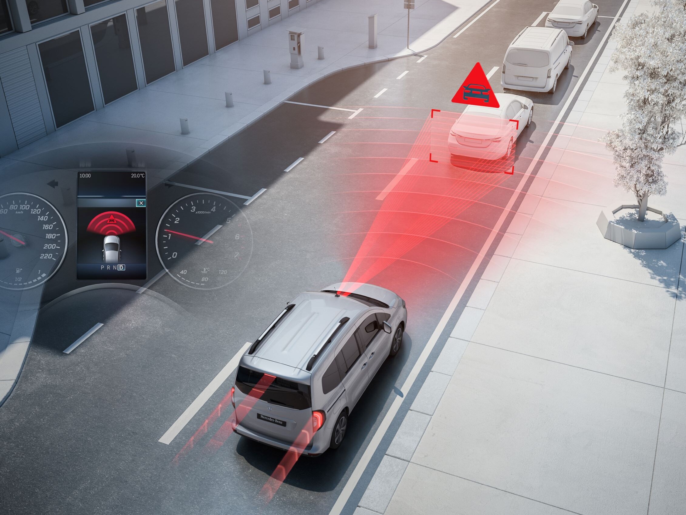 Mercedes-Benz Citan s&nbsp;asistenčnými jazdnými systémami.