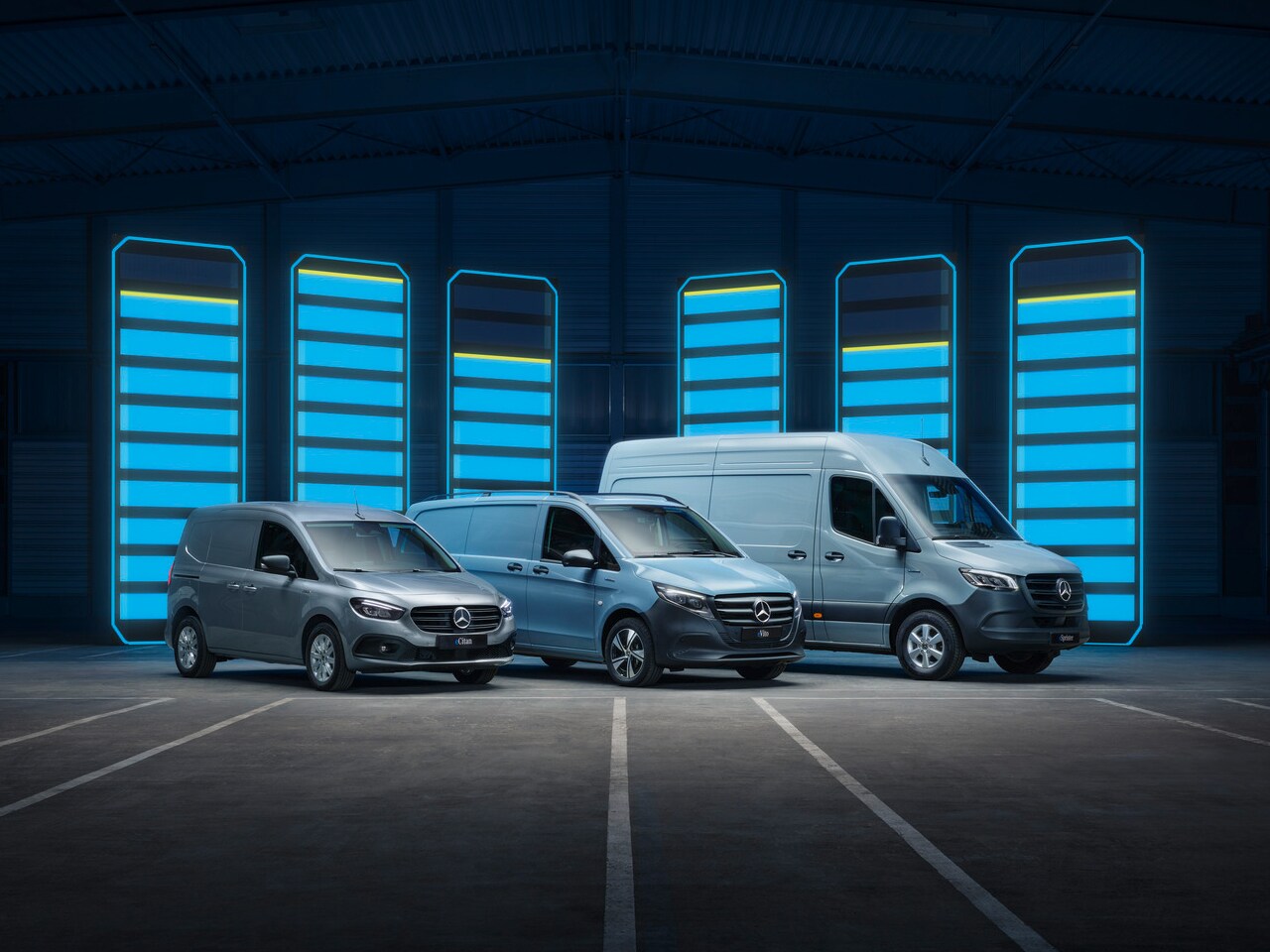 Elektrické úžitkové vozidlá.